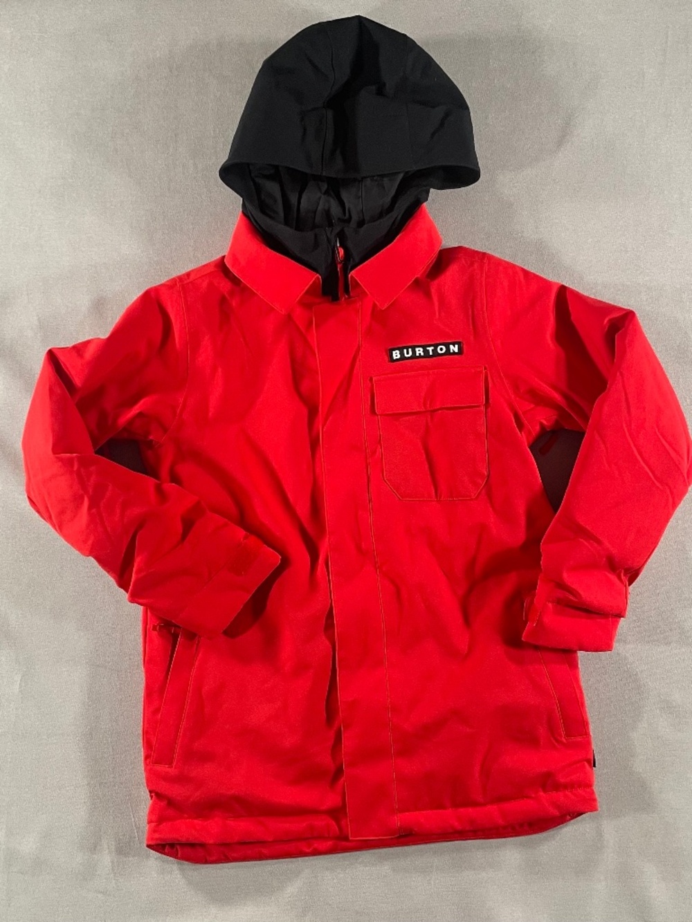 Burton Boys Uproar Snowboard Jacket Size L Kids Red Insulated Winter Coat Hooded